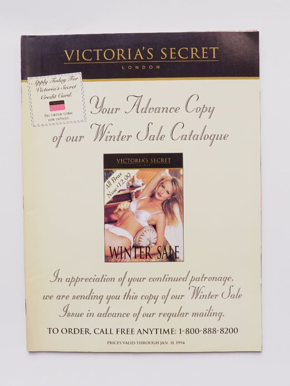 Victoria's Secret Winter Sale 1994 Advance Copy catalog